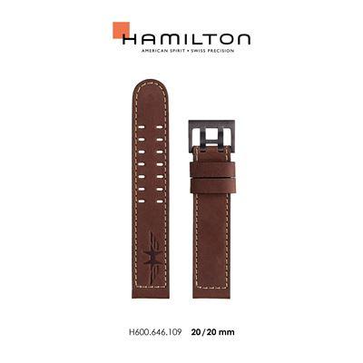 Hamilton H690646109 Kahverengi Deri Kayış - 20mm 