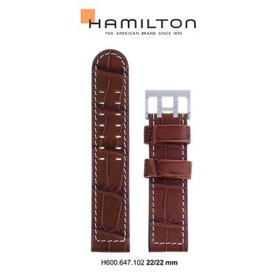 Hamilton H690647102 Kahverengi Deri Kayış - 22mm 